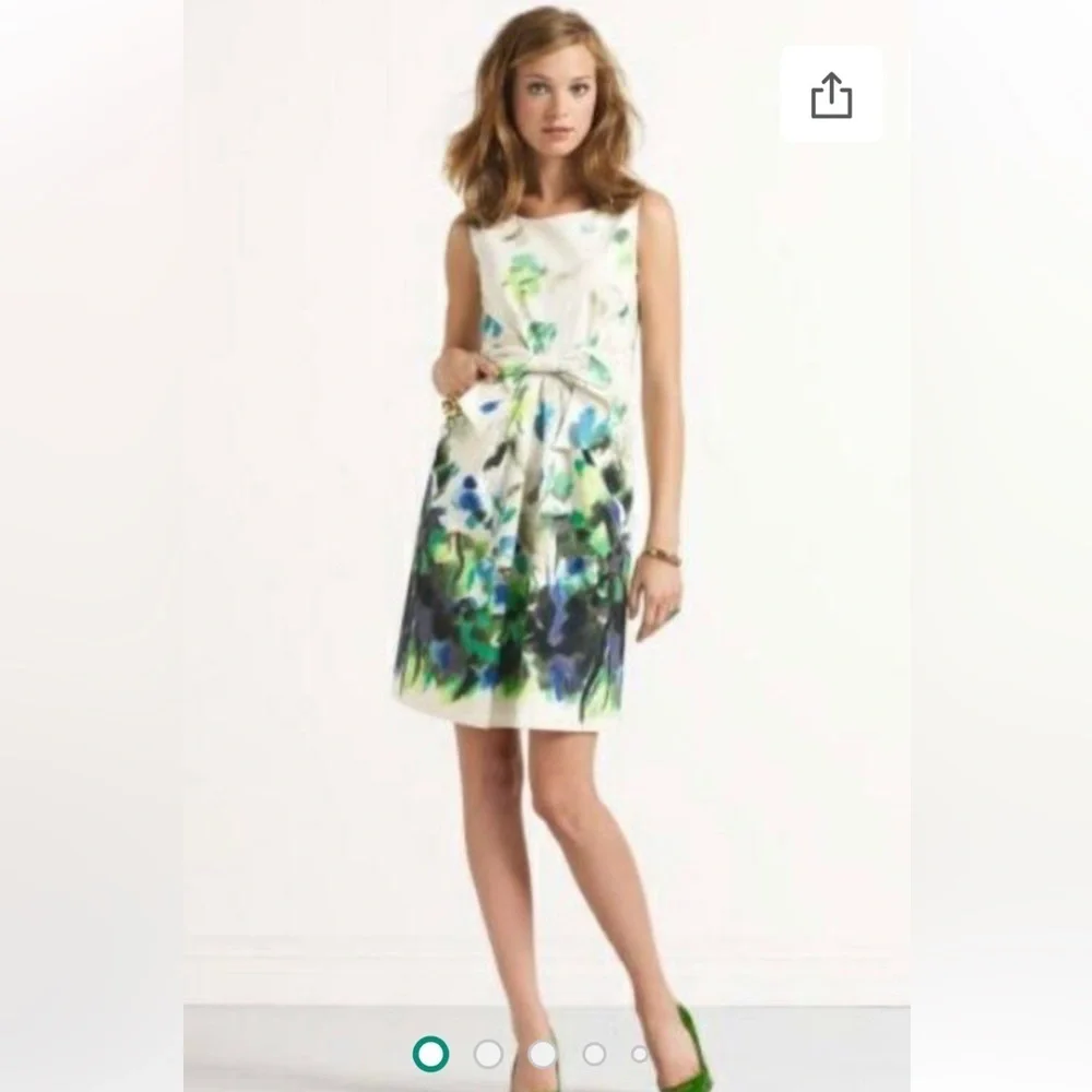 KATE SPADE SUMMER FLORAL NATURAL JULLIAN DRESS SZ 2